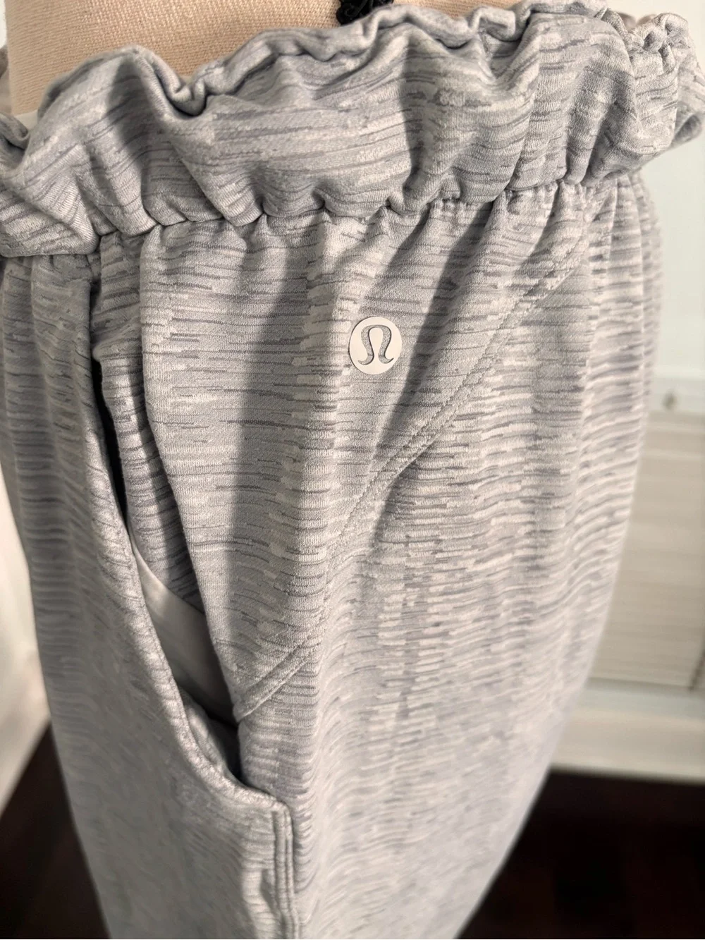 lululemon athletica Light Gray Textured Drawstring Joggers